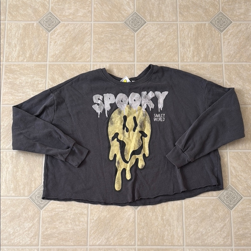 Smiley World Cropped Sweatshirt